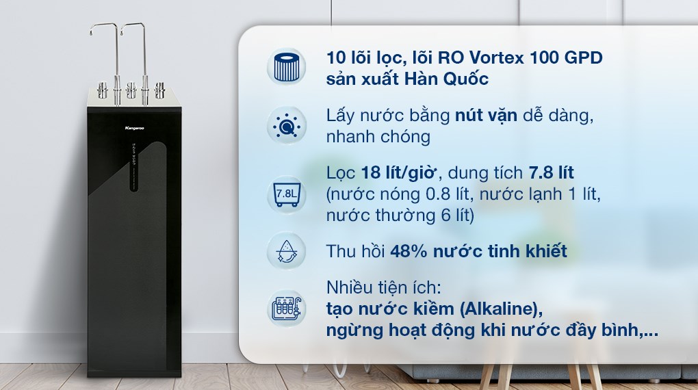 Kangaroo KG10A18 RO Hot‑Cold‑Ambient Water Purifier (10 Filters)