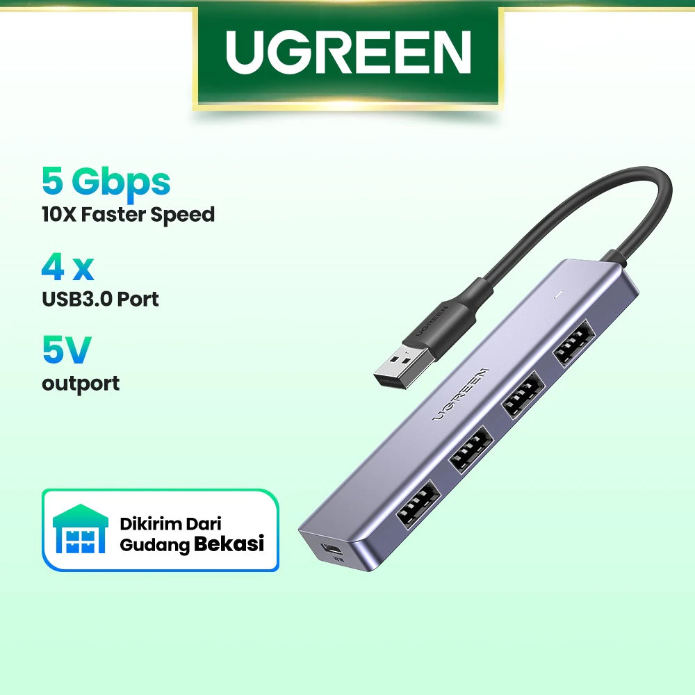 UGREEN 50985 Premium Genuine 4-Port USB 3.0 Hub with USB-C Power Delivery Support