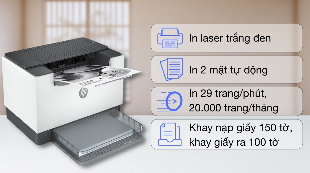 Máy in laser trắng đen đơn năng HP LaserJet M211D (9YF82A)